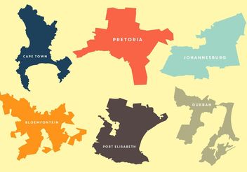 Vector Maps of Several Cities in Saouth Africa - vector #159975 gratis