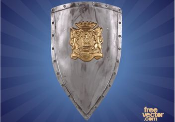 Heraldic Shield With Lions - vector gratuit #159985 
