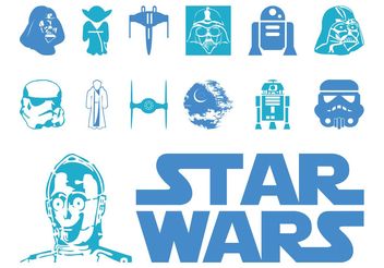 Star Wars Logo And Characters - vector gratuit #160375 