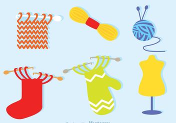 Knitting Icons - Free vector #160915