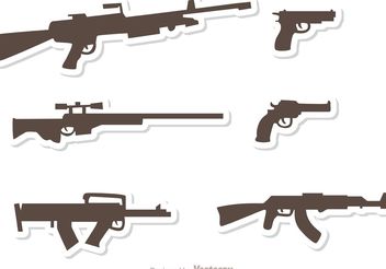 Gun Set Vectors Pack 3 - vector gratuit #162515 