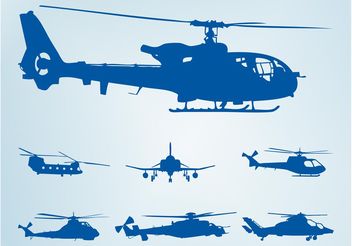 Helicopter Silhouettes - Kostenloses vector #162525