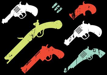 Collection of Vintage Gun Shapes - Free vector #162545