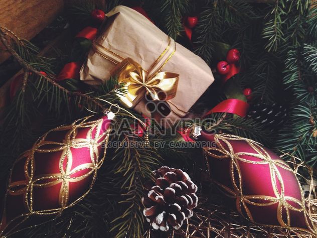 Two beautiful red Christmas decorations - image gratuit #198805 