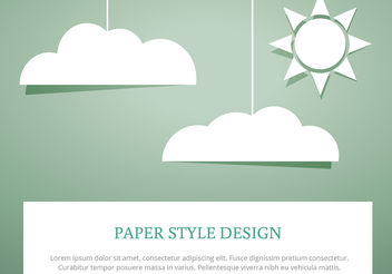 Sky Clouds Paper Cut Style Vectors - vector gratuit #199105 