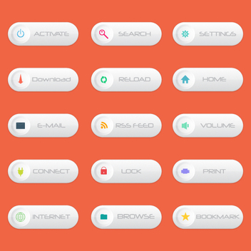 Simple Web Buttons Vector Pack - Free vector #202155