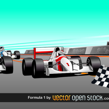 Free Racecar Vector with Flag - Free vector #202535
