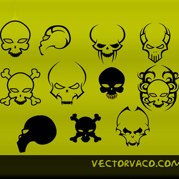 Free Vector Skull Set - vector gratuit #202635 
