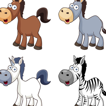 Cartoon Horse Vector Icons - бесплатный vector #202715
