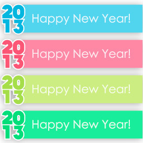 Happy New Year 2013-4 - бесплатный vector #204045
