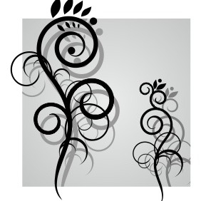 Swirl Flowers Vector - vector gratuit #204405 
