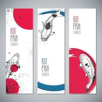 Koi Fish Banners - vector #205755 gratis