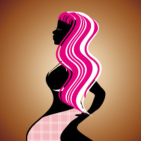 Woman Silhouette Hair And Pony - vector gratuit #206195 