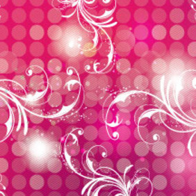 Pink Art Background With Swirls Design - vector gratuit #207535 