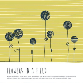 Flowers In A Field - vector gratuit #207935 