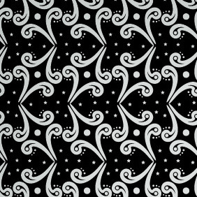Happy Hippie Black And White Seamless Pattern - бесплатный vector #208885