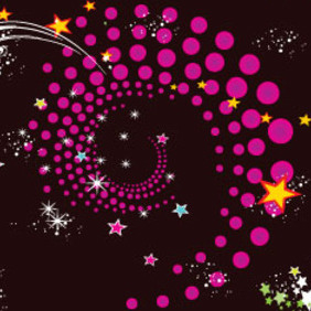 Colored Stars In Black Vector Background - Free vector #209845