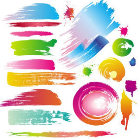 Paint Dabs Vector - Free vector #210775
