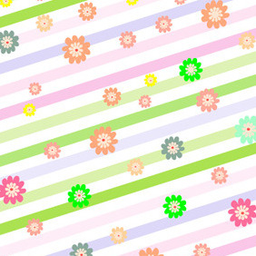 Stripes With Flowers - Free vector #210835