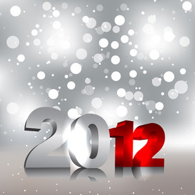 Glowing 2012 Numbers - vector gratuit #211205 