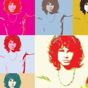Pop Art Jim Morrison The Doors Poster - бесплатный vector #214325