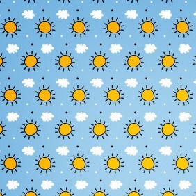 A Free Sunshine Cloud Photoshop And Illustrator Pattern - Free vector #214425