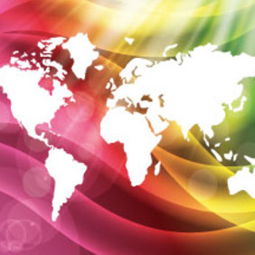 Colored World Card Free Vector Background - vector #215145 gratis