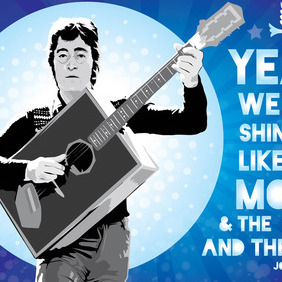 John Lennon Vector Illustration - бесплатный vector #215295