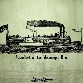 Steamboat On The Mississippi River - vector gratuit #216775 