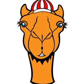Camel With Hat Vector - Free vector #217375