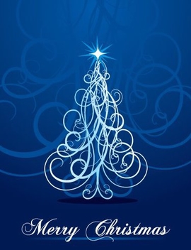 Swirly Christmas Tree - vector gratuit #217535 
