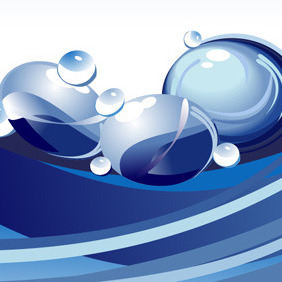 Water And Bubbles - vector gratuit #217595 