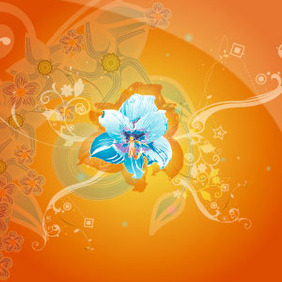 Swirly Floral Brown Vector Background - vector #217785 gratis