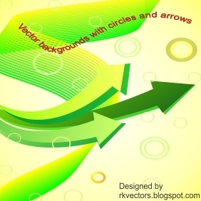 Yellow Backgrounds With Circles And Arrows - vector gratuit #219035 