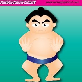 Japanese Sumo Wrestler Graphic - Kostenloses vector #220325