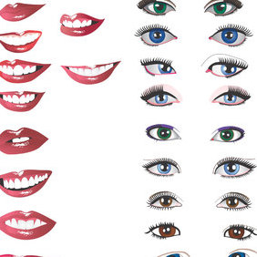 Eyes And Mouths - vector gratuit #222985 