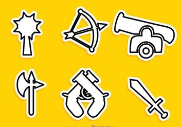 Various Vector Weapon Outline Icons - vector gratuit #264595 