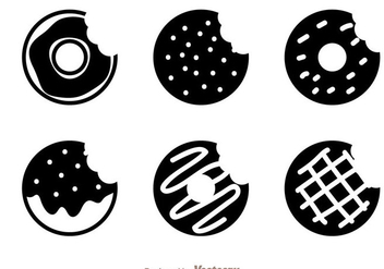 Donut Black Icon Vectors - бесплатный vector #272475