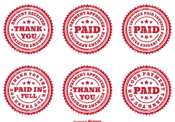 Distressed Assorted PAID Badges - Free vector #272685
