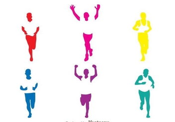 Colorful Running Silhouette - Kostenloses vector #273375
