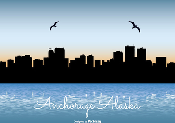 Anchorage Alaska Skyline Illustration - vector #273965 gratis