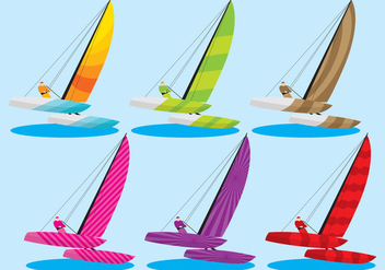 Colorful Catamaran Vectors - Free vector #274165