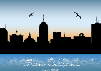 Fresno California Skyline Illustration - Free vector #274245