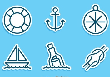 Nautical Sticker Vector Set - vector #274255 gratis