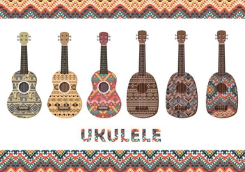 Ukulele with patterns - Free vector #274435