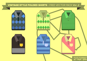Vintage Folded Shirts Free Vector Pack Vol. 2 - Free vector #275215