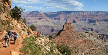 Grand Canyon National Park: Hikers Descending South Kaibab Trail 0233 - Free image #290745