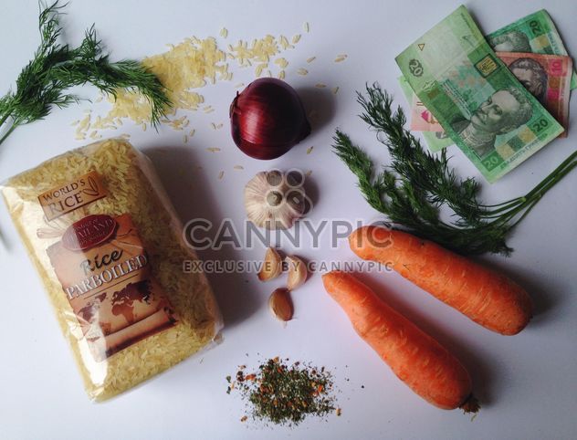 fresh vegetables and rice - image #302895 gratis