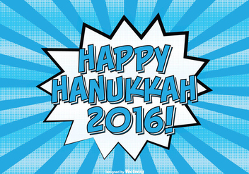 Comic Style Happy Hanukkah Illustration - Free vector #303055