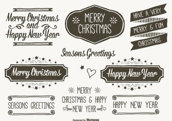 Hand Drawn Style Christmas Labels - Kostenloses vector #304895